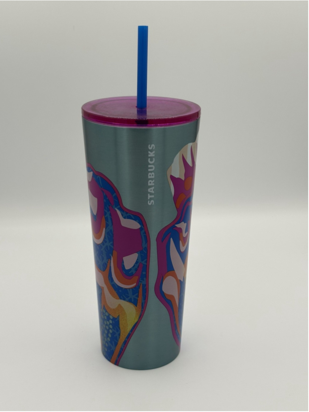 Starbucks Tumbler Venti Summer 2024 Abstract Butterfly Silver Metal